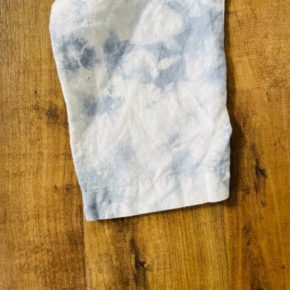 GAP Tie-Dye Khakis Pants Women’s Size 4 | Blue White Elastic Waist Linen Blend J - Picture 6 of 8